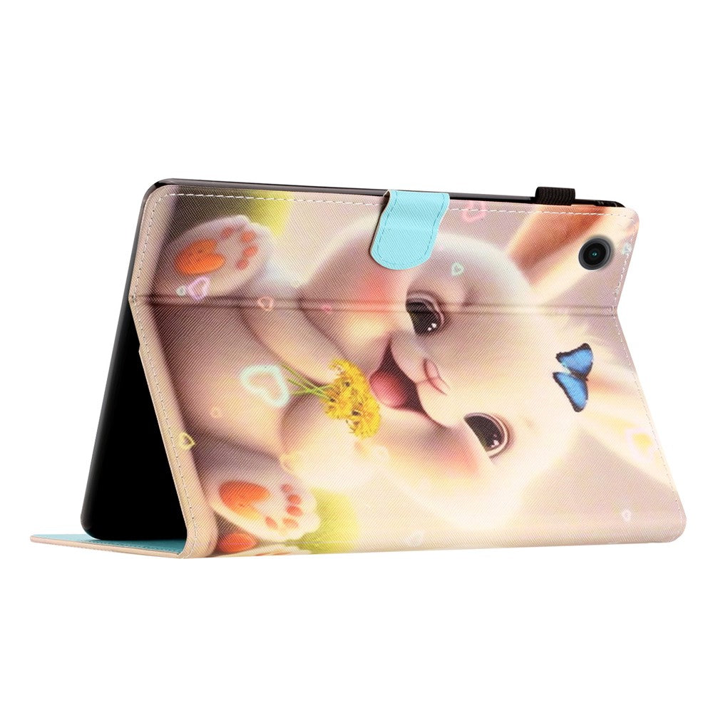 For Lenovo Tab M10 Plus X606F / Tab M10 FHD PU Leather Tablet Cover Pattern Printing Shockproof Case - Rabbit