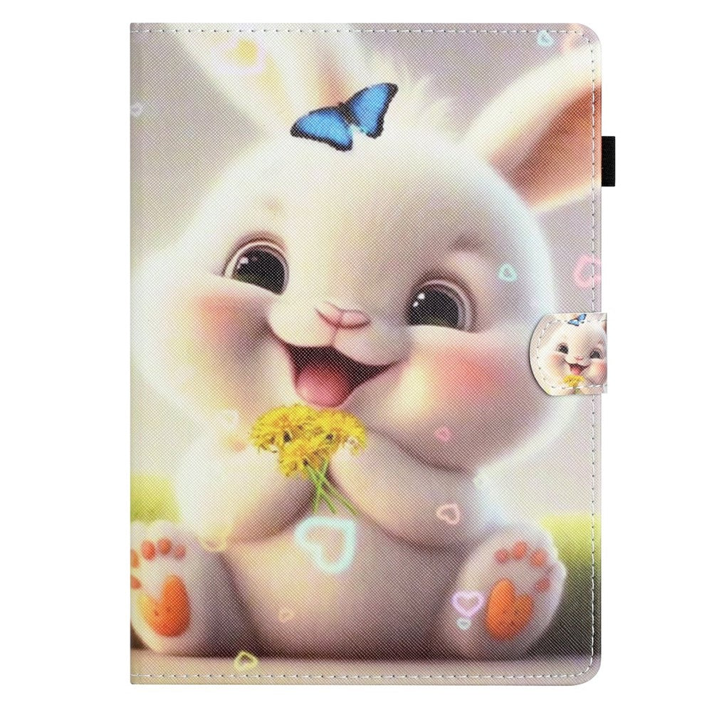 For Lenovo Tab M10 Plus X606F / Tab M10 FHD PU Leather Tablet Cover Pattern Printing Shockproof Case - Rabbit