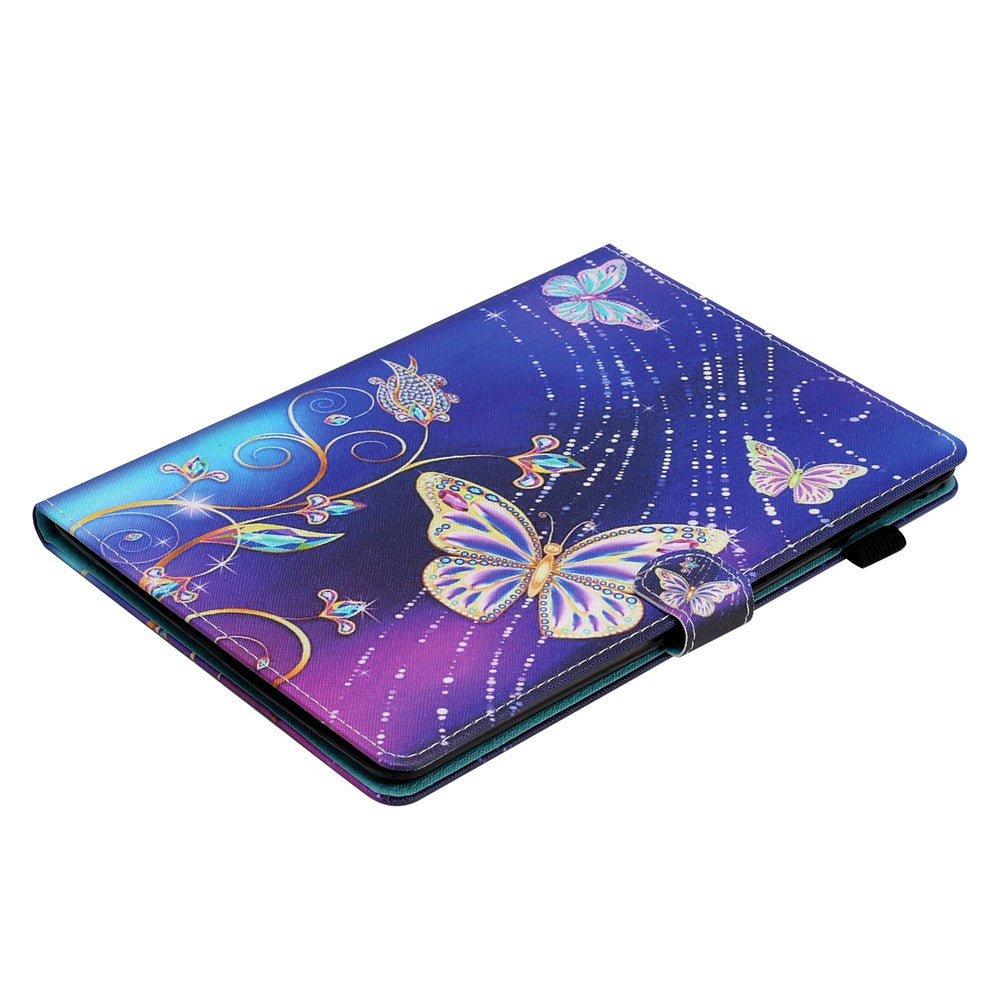 For Lenovo Tab M10 Plus X606F / Tab M10 FHD PU Leather Tablet Cover Pattern Printing Shockproof Case - Blue Butterfly