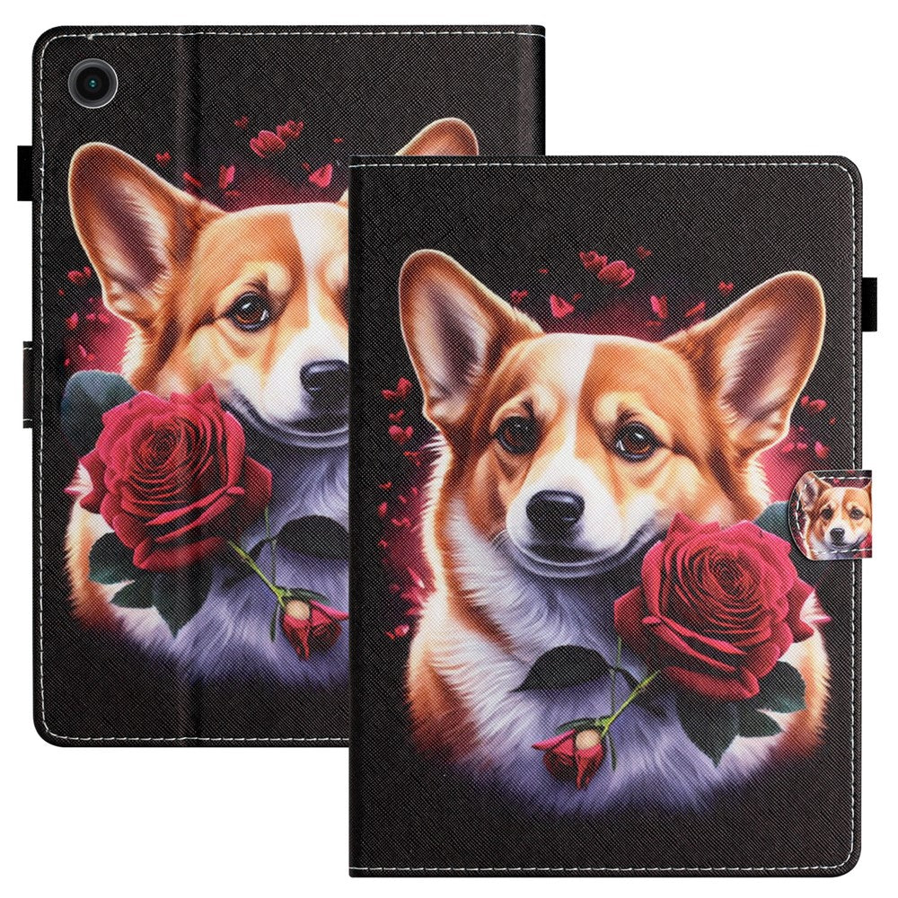 For Lenovo Tab M10 Plus X606F / Tab M10 FHD PU Leather Tablet Cover Pattern Printing Shockproof Case - Dog