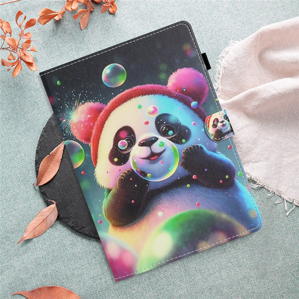 For Lenovo Tab M10 Plus X606F / Tab M10 FHD PU Leather Tablet Cover Pattern Printing Shockproof Case - Panda