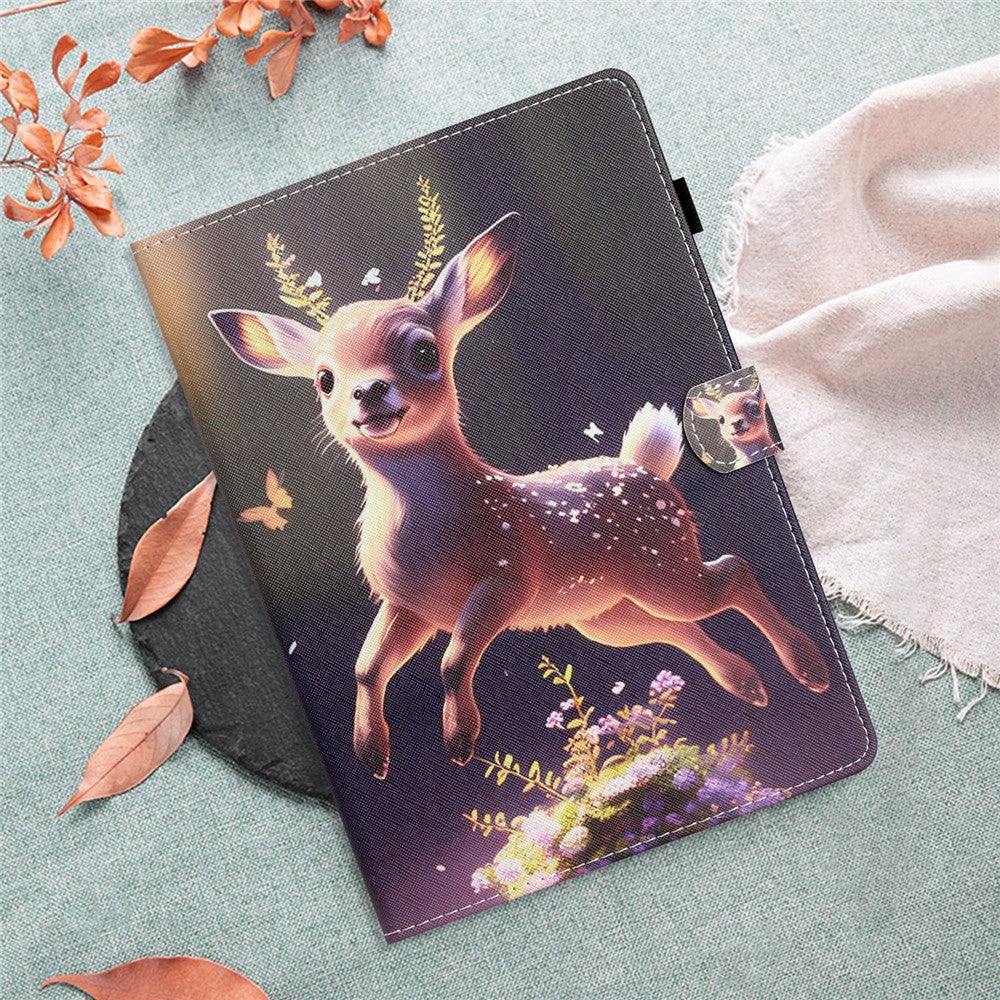 For Lenovo Tab M10 Plus X606F / Tab M10 FHD PU Leather Tablet Cover Pattern Printing Shockproof Case - Deer