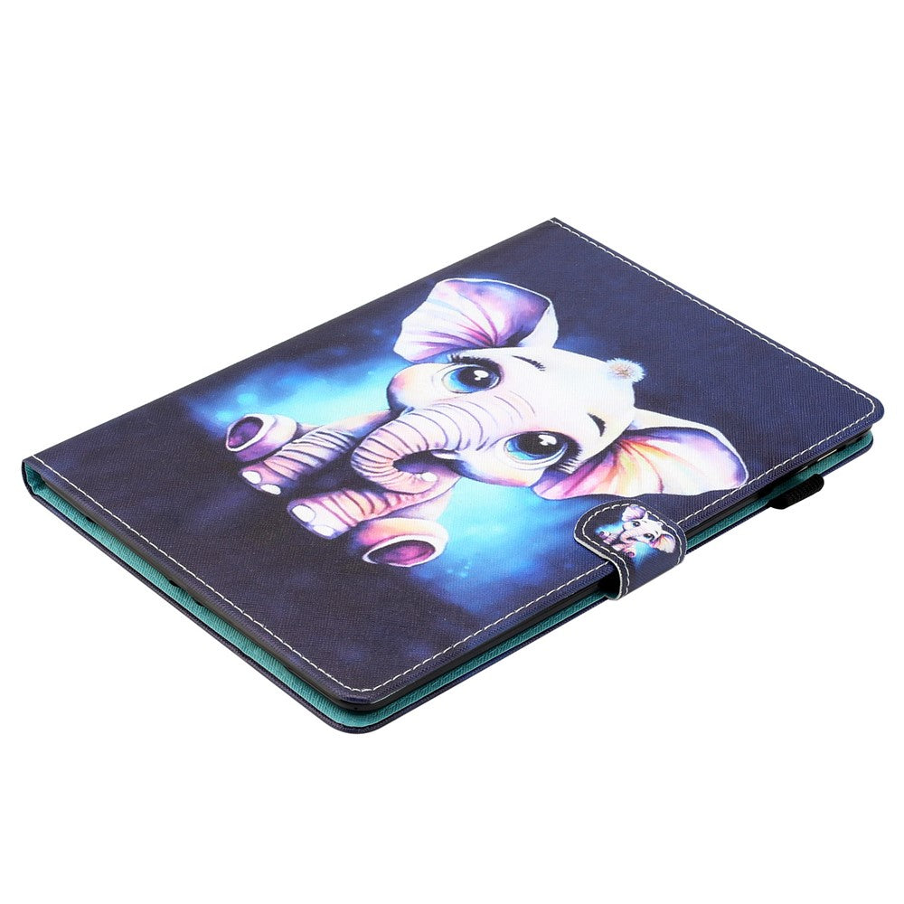 For Lenovo Tab M10 Plus X606F / Tab M10 FHD PU Leather Tablet Cover Pattern Printing Shockproof Case - Elephant