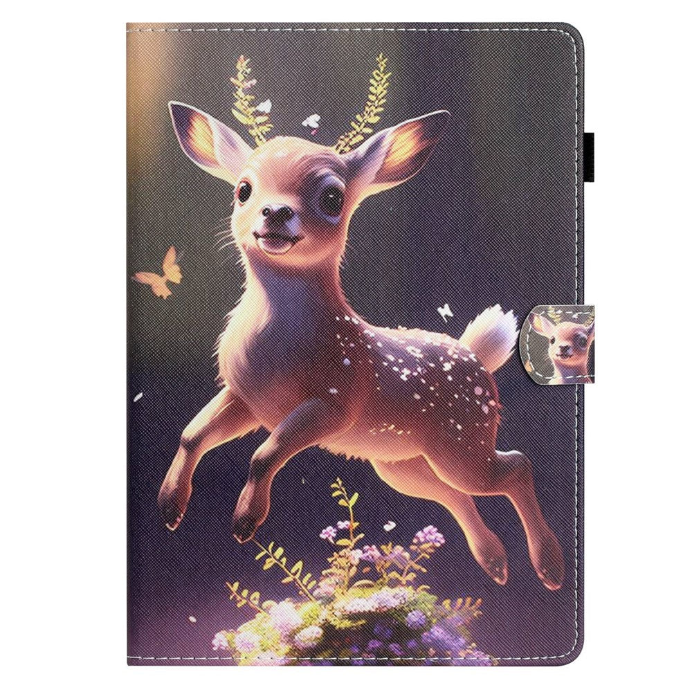 For Lenovo Tab M10 (Gen 3) Pattern Printing PU Leather Flip Cover Anti-Drop Tablet Case - Deer