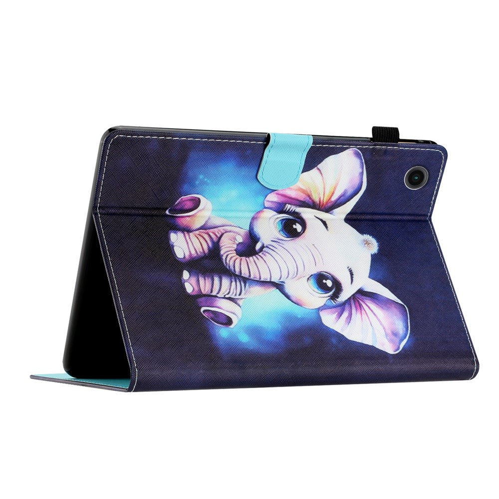 For Lenovo Tab M10 (Gen 3) Pattern Printing PU Leather Flip Cover Anti-Drop Tablet Case - Elephant