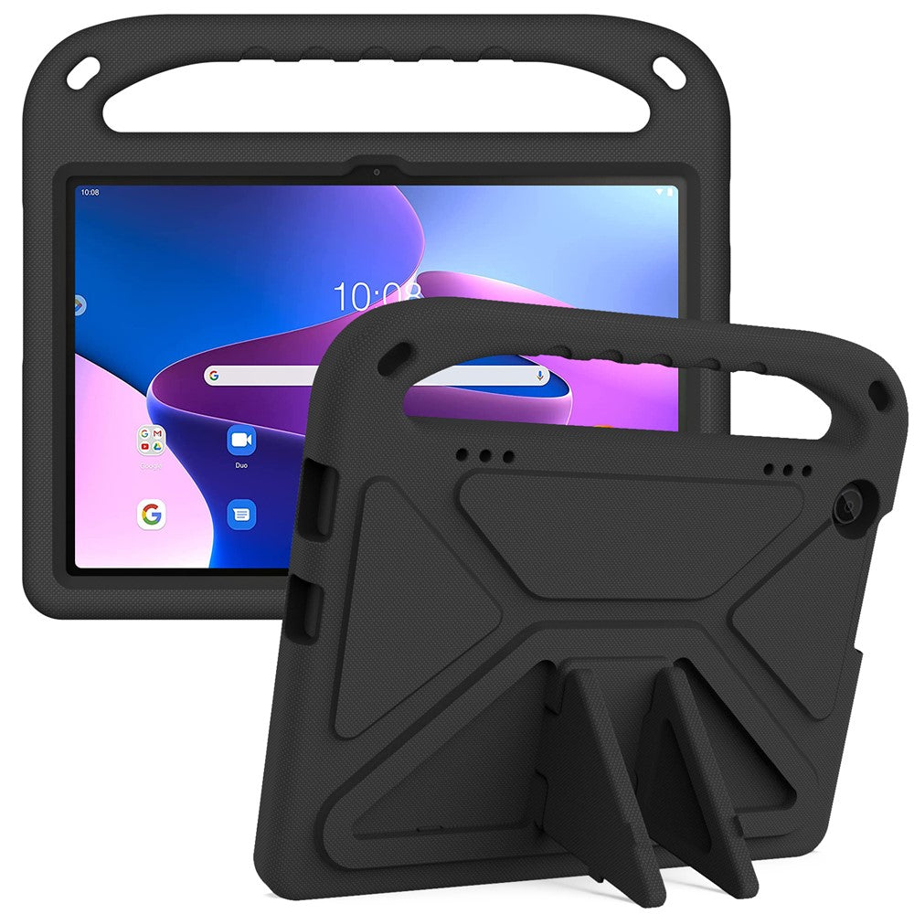 For Lenovo Tab M10 (Gen 3) Tab-328F Kickstand Tablet Case Hand Grip Anti-Drop EVA Tablet Cover - Black