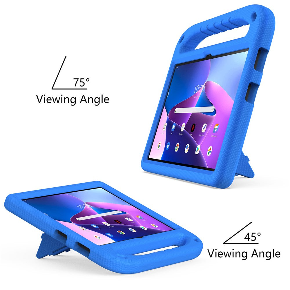 For Lenovo Tab M10 (Gen 3) Tab-328F Kickstand Tablet Case Hand Grip Anti-Drop EVA Tablet Cover - Blue