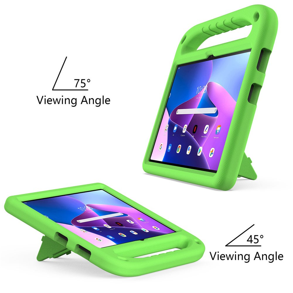 For Lenovo Tab M10 (Gen 3) Tab-328F Kickstand Tablet Case Hand Grip Anti-Drop EVA Tablet Cover - Green