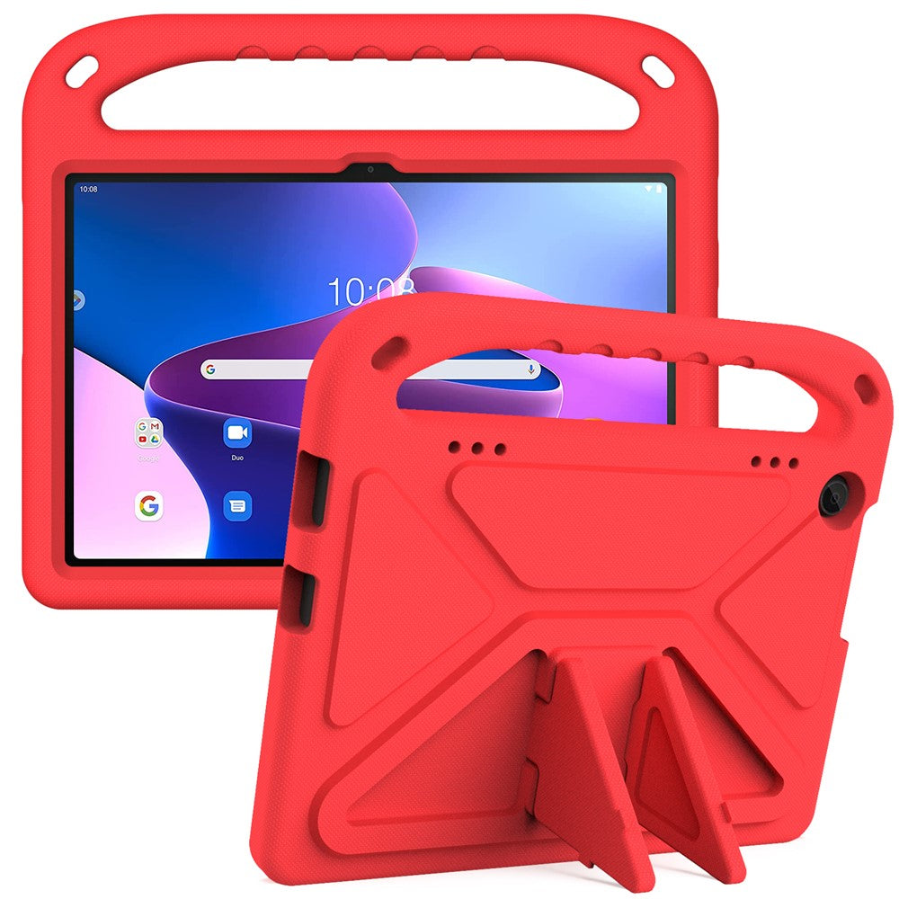 For Lenovo Tab M10 (Gen 3) Tab-328F Kickstand Tablet Case Hand Grip Anti-Drop EVA Tablet Cover - Red
