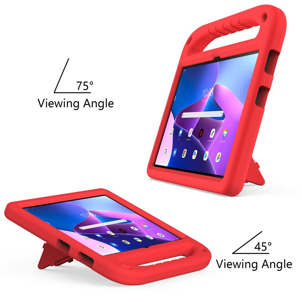 For Lenovo Tab M10 (Gen 3) Tab-328F Kickstand Tablet Case Hand Grip Anti-Drop EVA Tablet Cover - Red