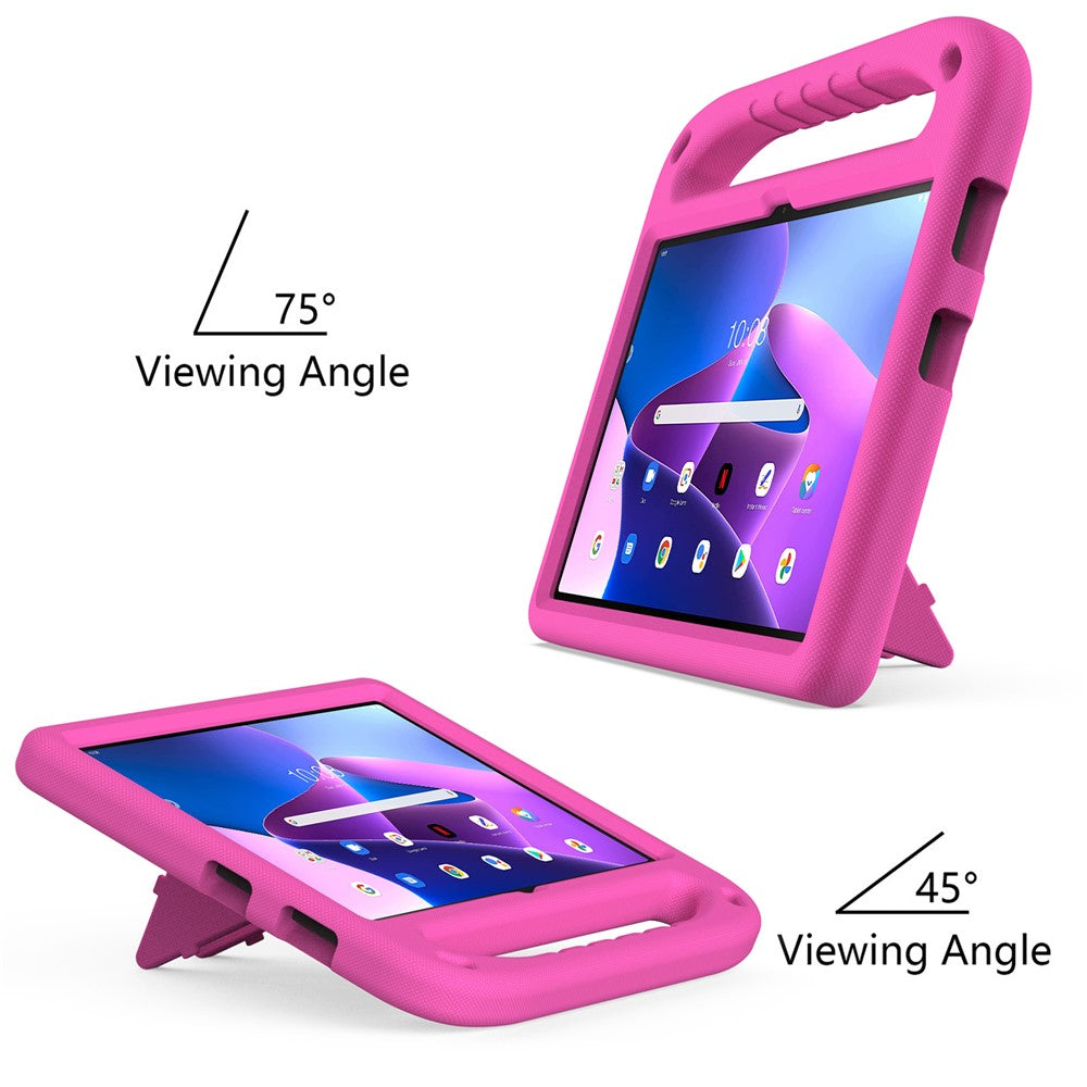 For Lenovo Tab M10 (Gen 3) Tab-328F Kickstand Tablet Case Hand Grip Anti-Drop EVA Tablet Cover - Rose
