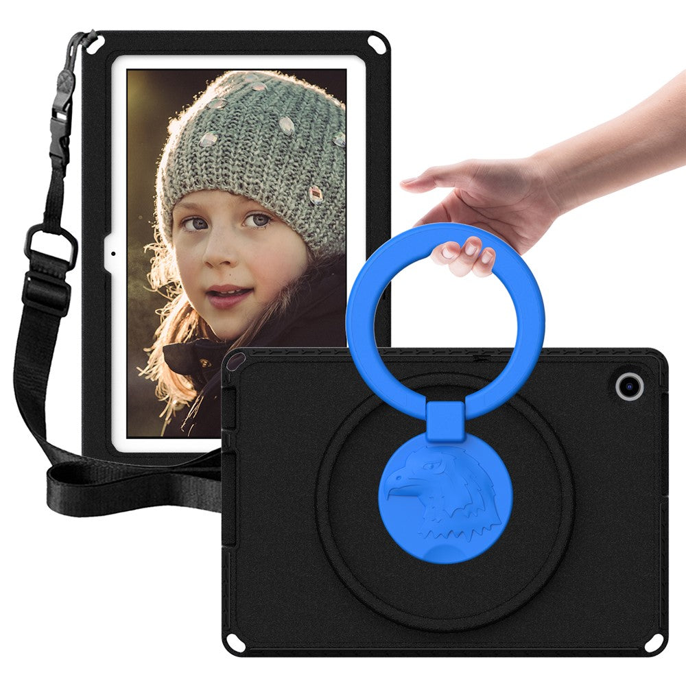 For Lenovo Tab M10 (Gen 3) Hand Grip Kickstand Tablet Case Anti-drop EVA+PC Tablet Cover - Black