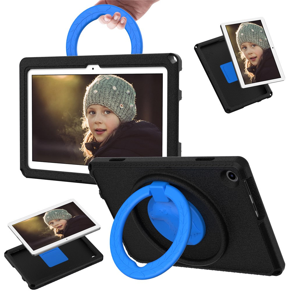For Lenovo Tab M10 (Gen 3) Hand Grip Kickstand Tablet Case Anti-drop EVA+PC Tablet Cover - Black