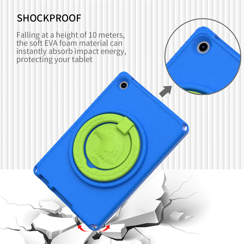 For Lenovo Tab M10 (Gen 3) Hand Grip Kickstand Tablet Case Anti-drop EVA+PC Tablet Cover - Blue