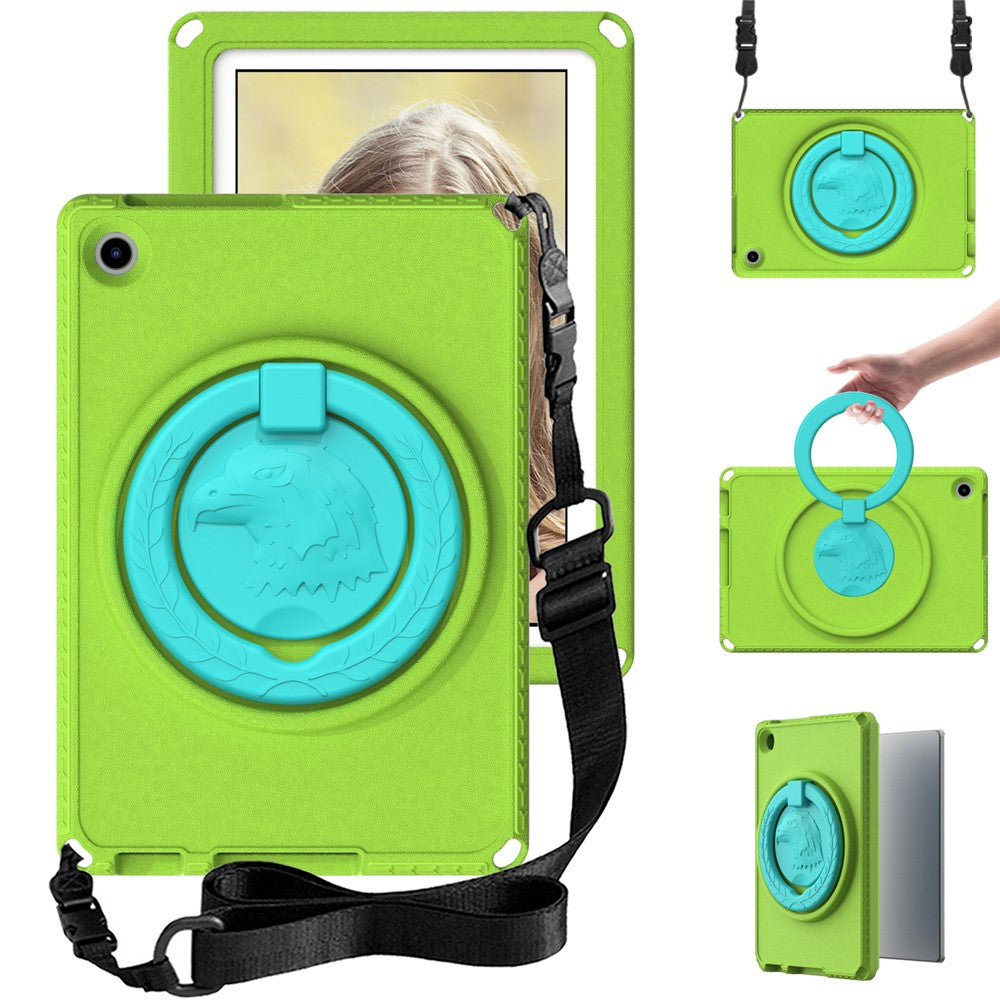 For Lenovo Tab M10 (Gen 3) Hand Grip Kickstand Tablet Case Anti-drop EVA+PC Tablet Cover - Green