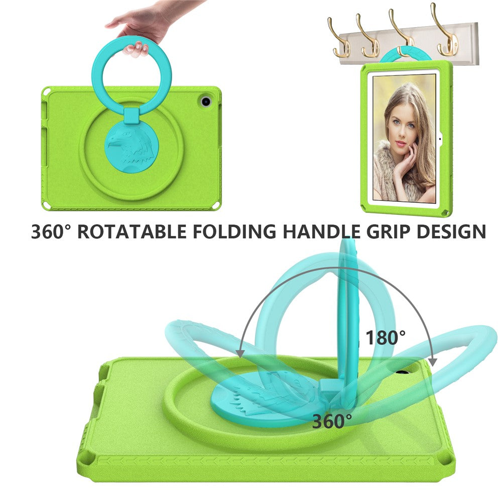 For Lenovo Tab M10 (Gen 3) Hand Grip Kickstand Tablet Case Anti-drop EVA+PC Tablet Cover - Green