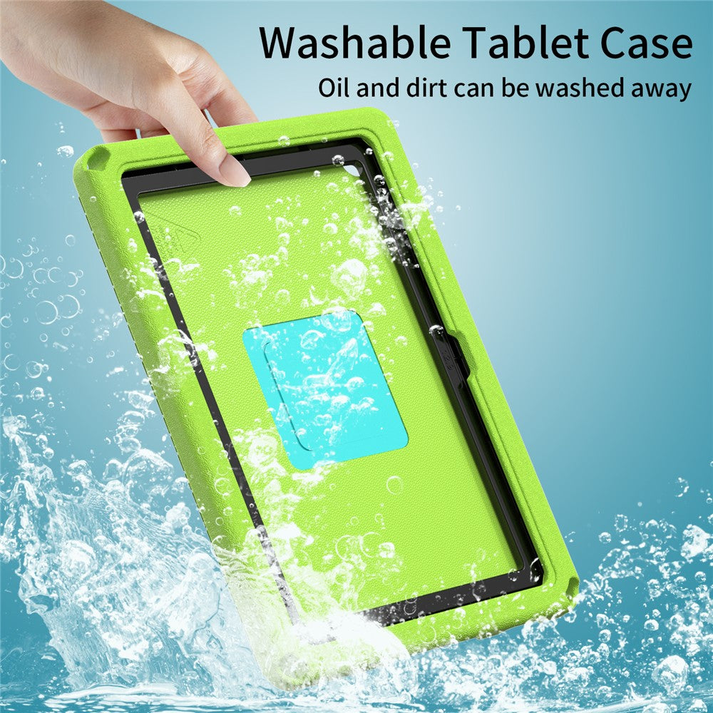 For Lenovo Tab M10 (Gen 3) Hand Grip Kickstand Tablet Case Anti-drop EVA+PC Tablet Cover - Green
