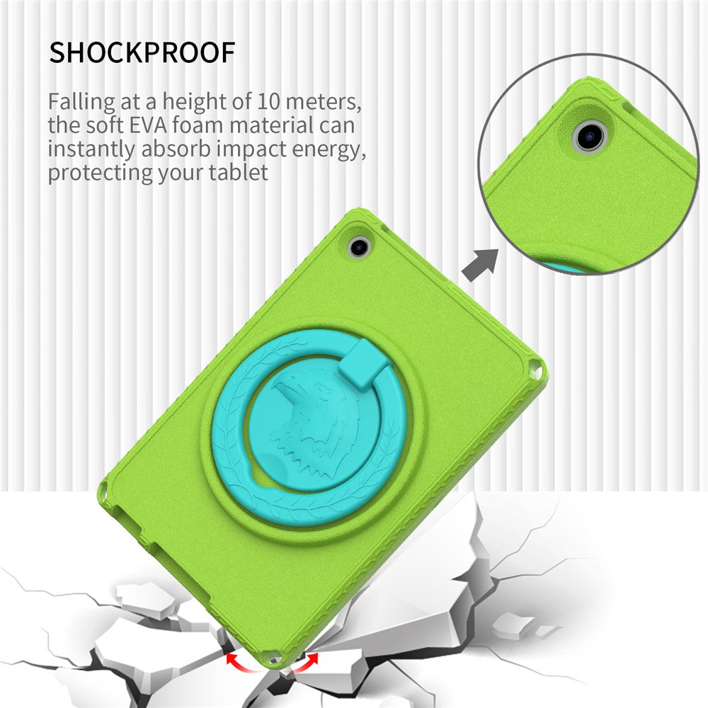For Lenovo Tab M10 (Gen 3) Hand Grip Kickstand Tablet Case Anti-drop EVA+PC Tablet Cover - Green