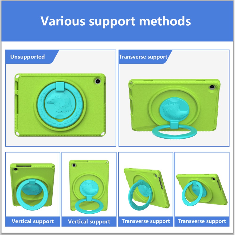 For Lenovo Tab M10 (Gen 3) Hand Grip Kickstand Tablet Case Anti-drop EVA+PC Tablet Cover - Green