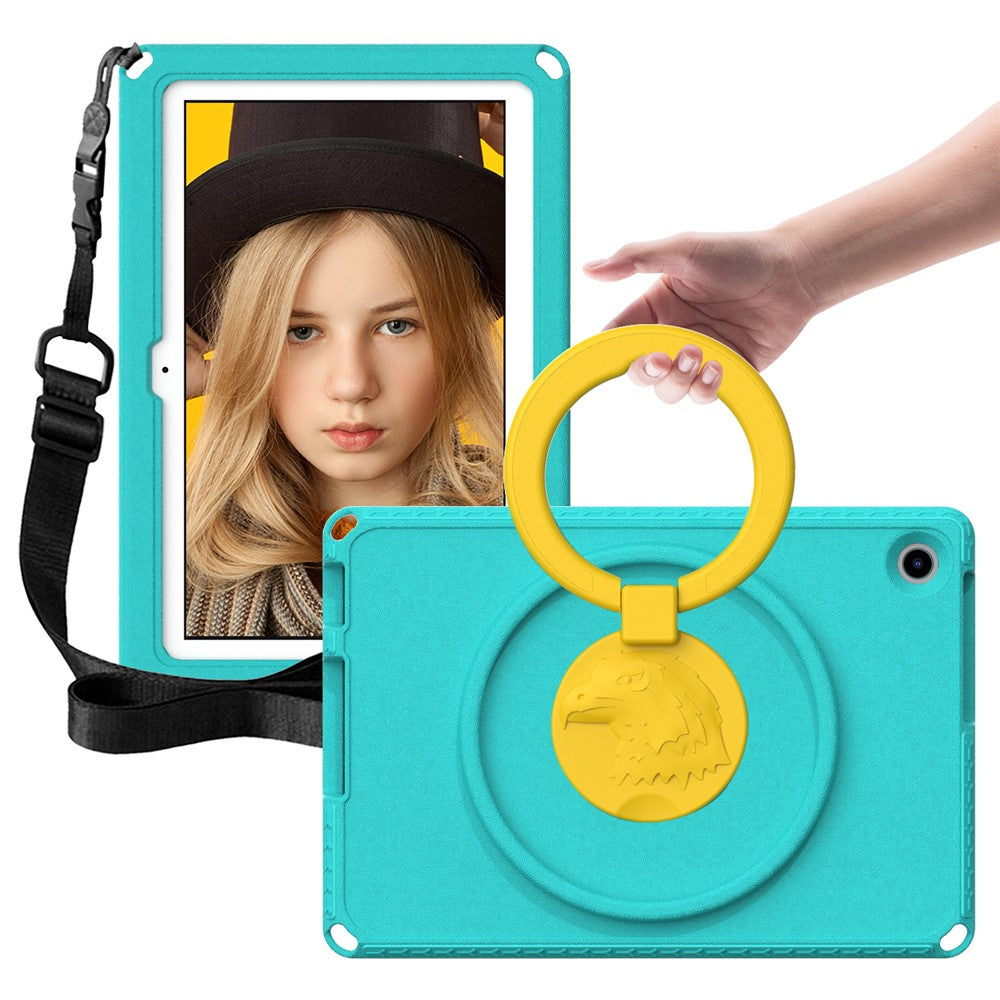 For Lenovo Tab M10 (Gen 3) Hand Grip Kickstand Tablet Case Anti-drop EVA+PC Tablet Cover - Light Green