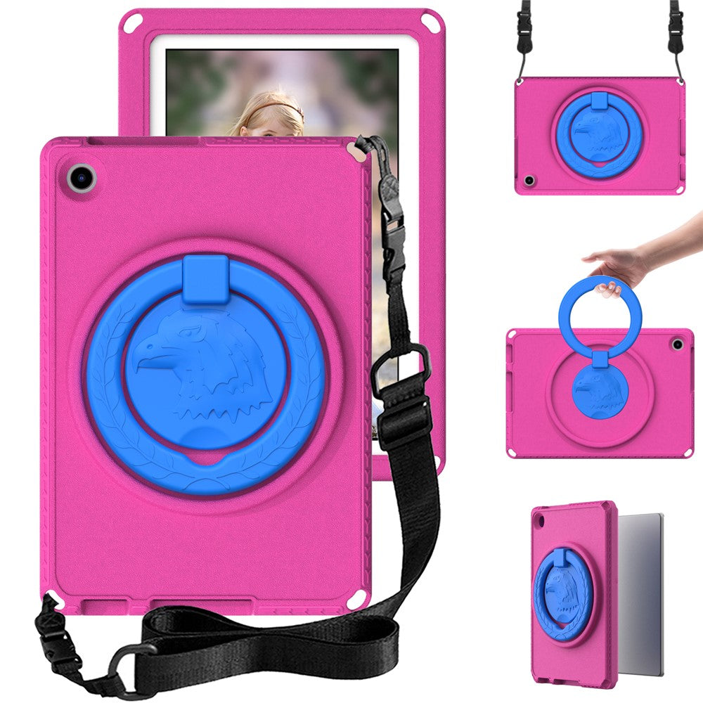 For Lenovo Tab M10 (Gen 3) Hand Grip Kickstand Tablet Case Anti-drop EVA+PC Tablet Cover - Rose