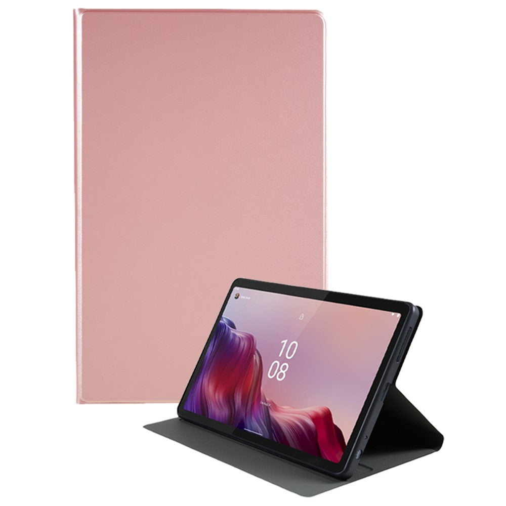 For Lenovo Tab M9 PU Leather Tablet Case Foldable Stand Protective Tablet Cover - Rose Gold