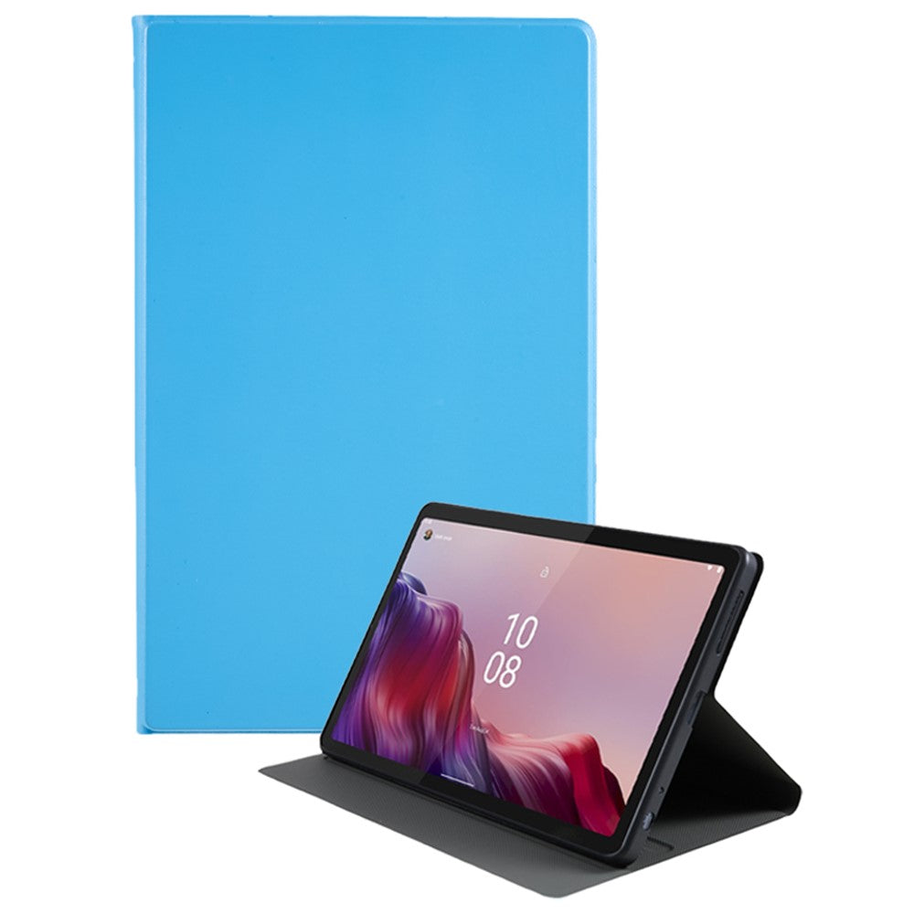 For Lenovo Tab M9 PU Leather Tablet Case Foldable Stand Protective Tablet Cover - Sky Blue