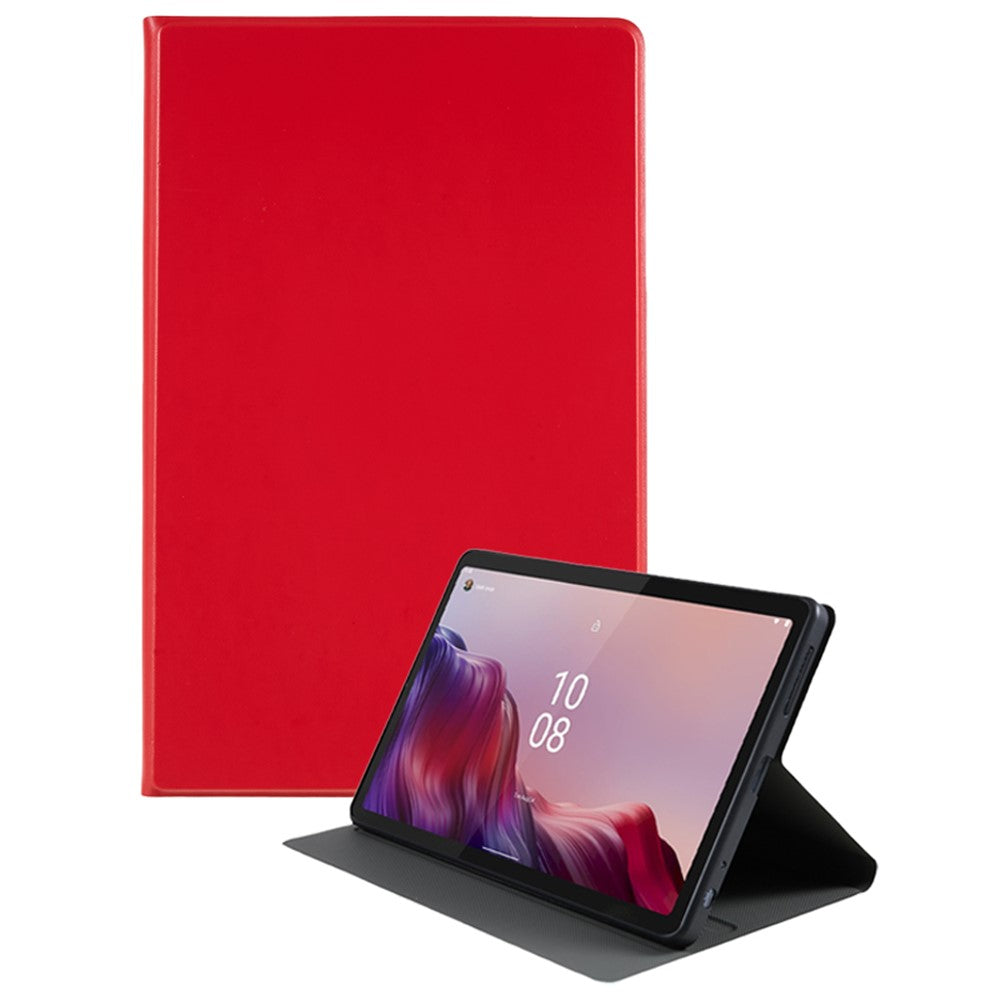 For Lenovo Tab M9 PU Leather Tablet Case Foldable Stand Protective Tablet Cover - Red