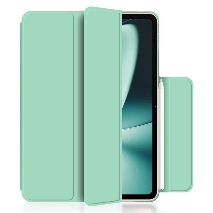 For OnePlus Pad PU Leather Tablet Case Magnetic Tri-fold Protective Cover with Stand - Cyan