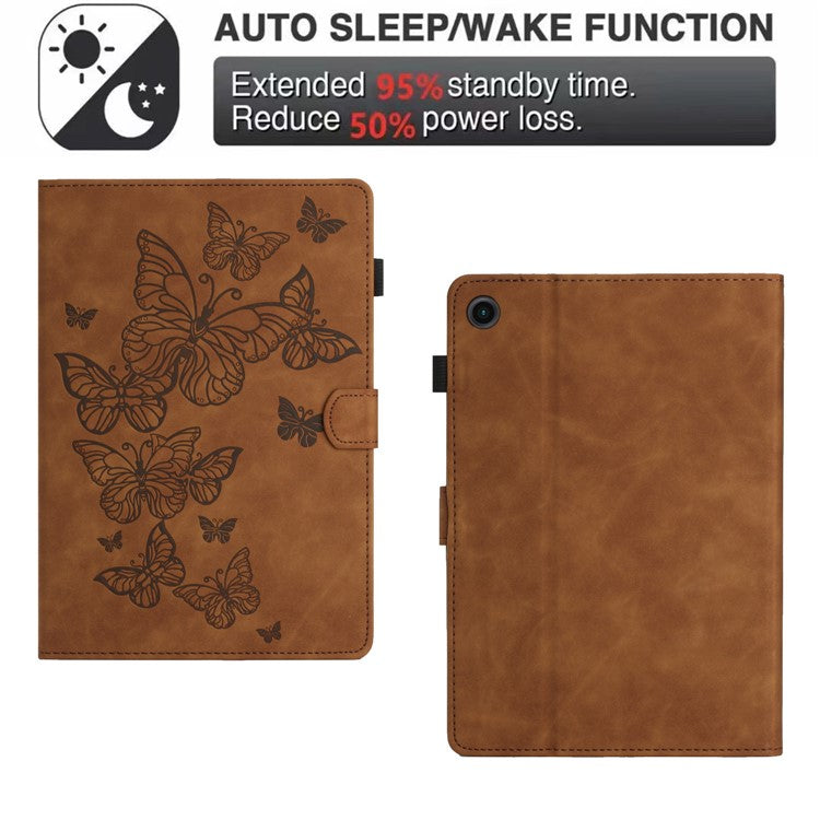 For Honor Pad 6 10.1-inch / Pad X6 9.7 inch / Huawei Enjoy Tablet 2 / MatePad T 10 9.7 inch / T 10S 10.1 inch Card Slot Leather Tablet Case Cover - Brown