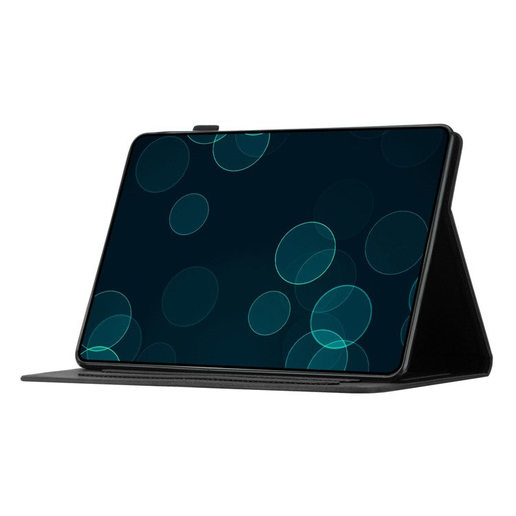 For Samsung Galaxy Tab A7 Lite 8.7-inch T220 T225 Tablet Leather Case Stand Card Holder Imprinted Cover - Black