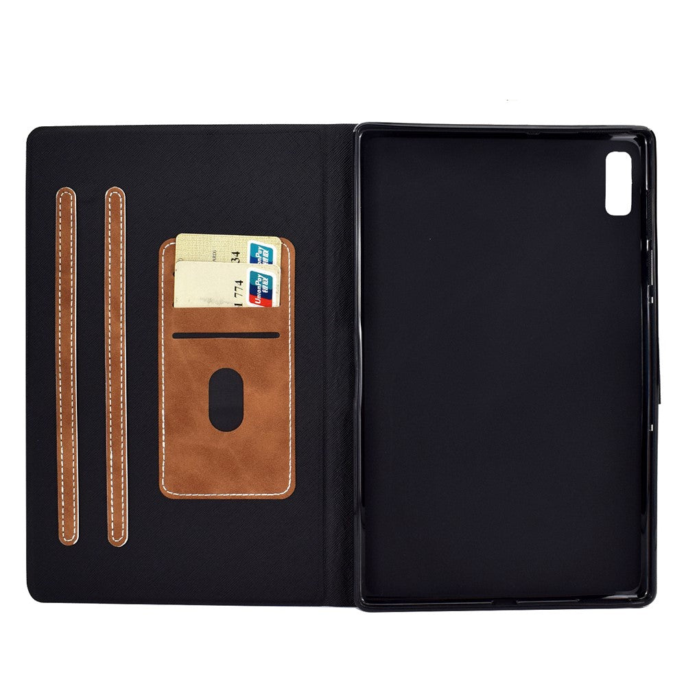 For Lenovo Tab M9 TB-310FU PU Leather Tablet Case A7 Cowhide Texture Protective Cover with Card Holder - Brown