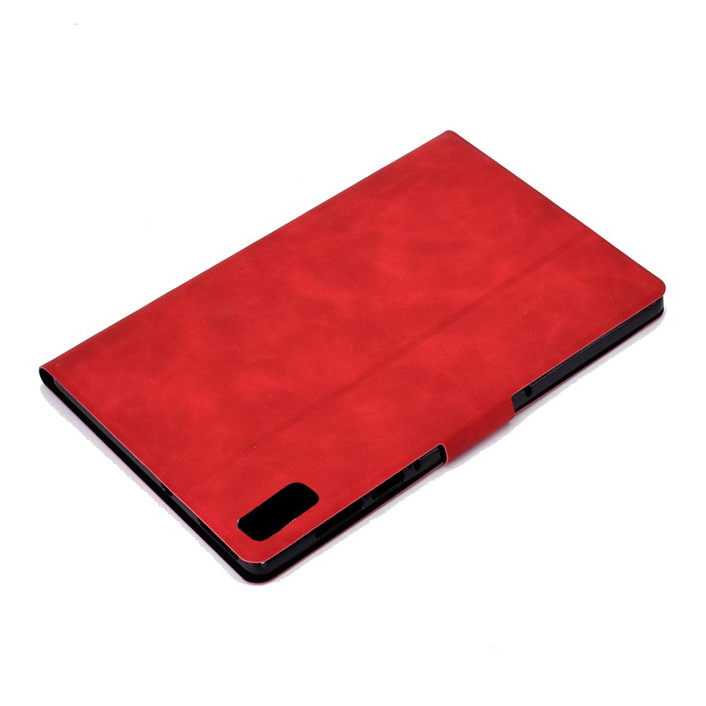 For Lenovo Tab M9 TB-310FU PU Leather Tablet Case A7 Cowhide Texture Protective Cover with Card Holder - Red
