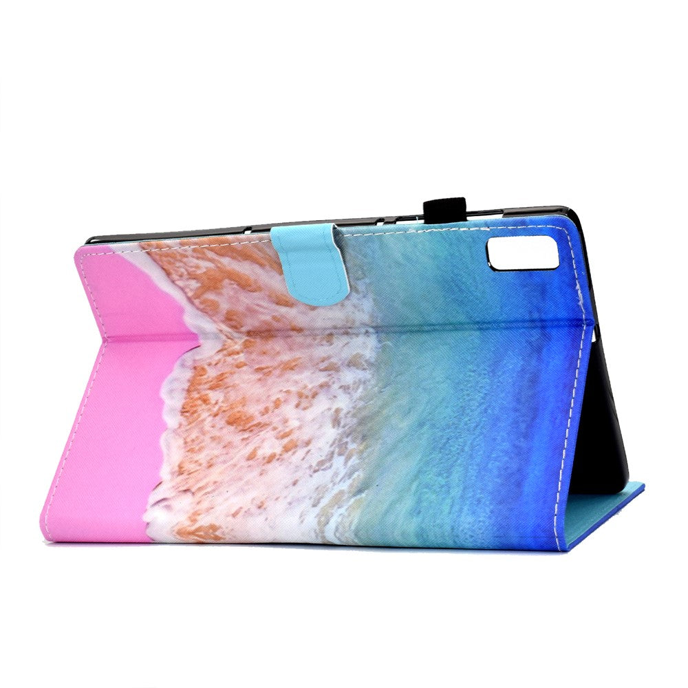 For Lenovo Tab M9 TB-310FU A1 Pattern Printing Folio Cover PU Leather Stand Card Slot Tablet Case - Ocean