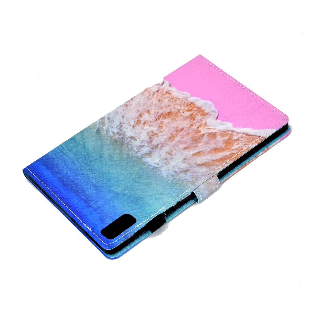For Lenovo Tab M9 TB-310FU A1 Pattern Printing Folio Cover PU Leather Stand Card Slot Tablet Case - Ocean