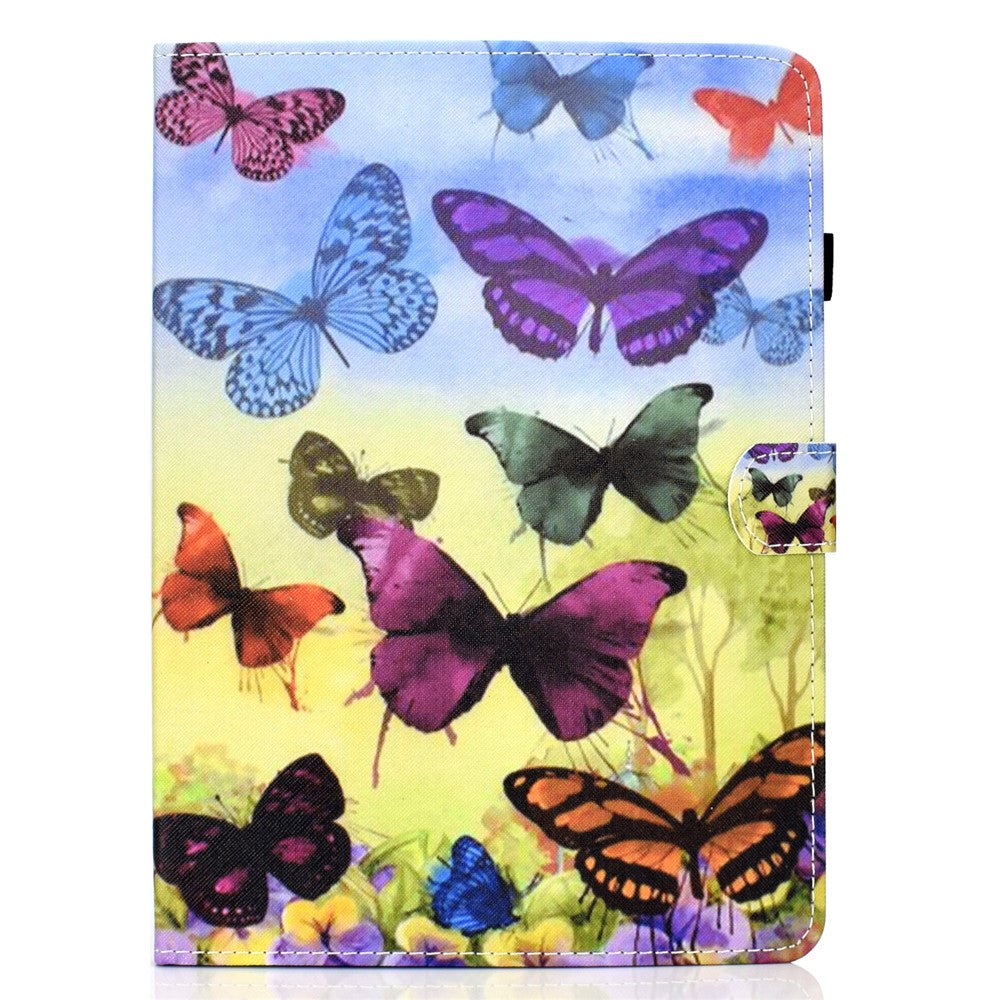 For Lenovo Tab M9 TB-310FU A1 Pattern Printing Folio Cover PU Leather Stand Card Slot Tablet Case - Colorful Butterflies