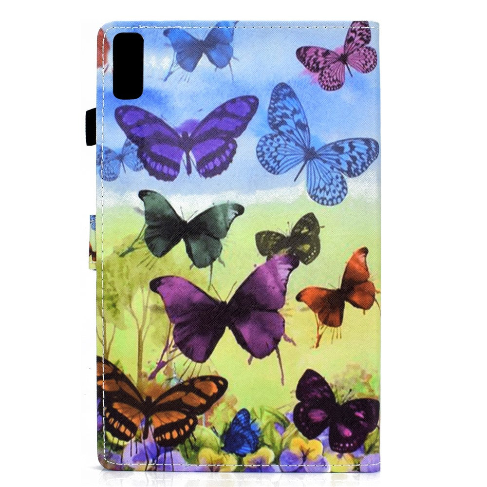 For Lenovo Tab M9 TB-310FU A1 Pattern Printing Folio Cover PU Leather Stand Card Slot Tablet Case - Colorful Butterflies