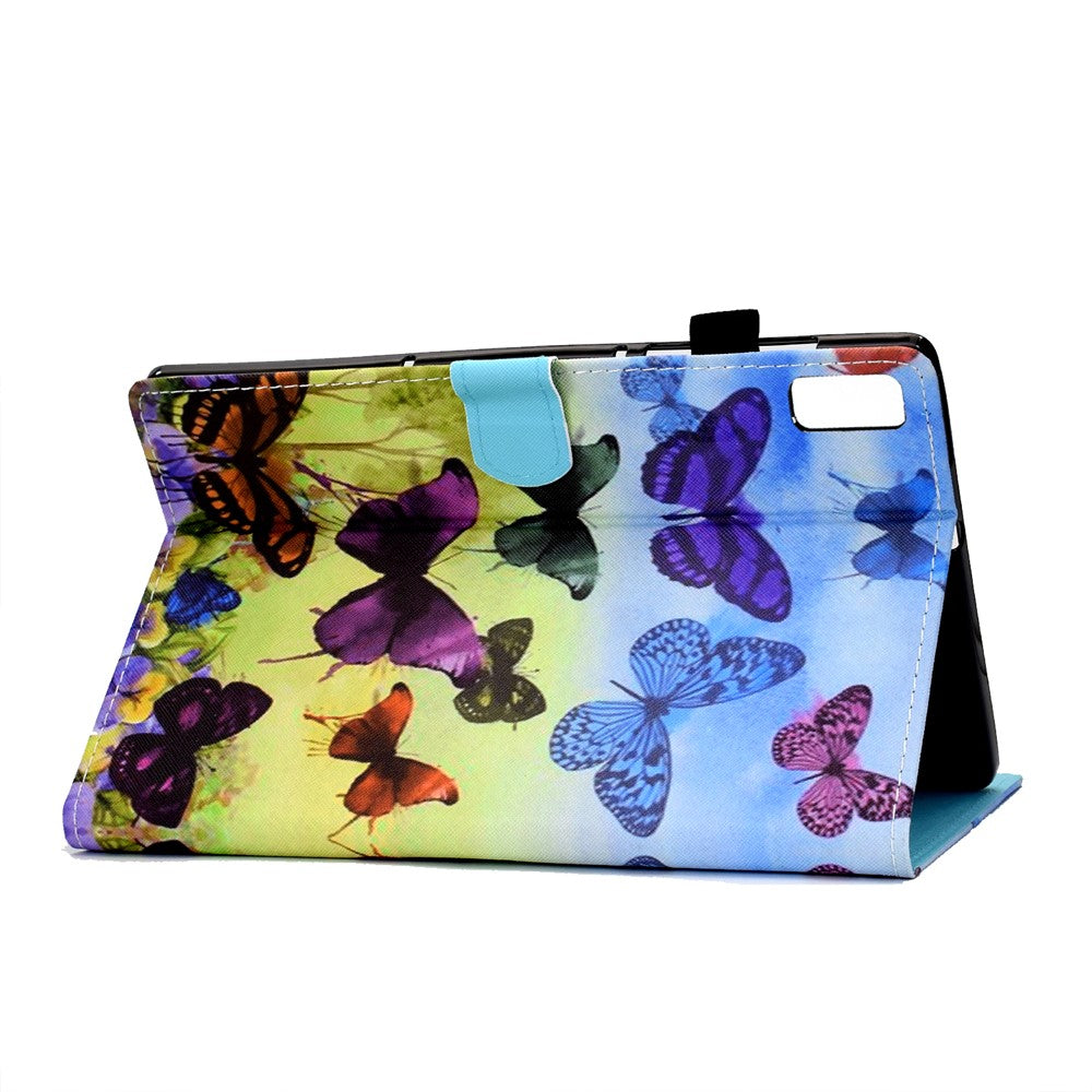 For Lenovo Tab M9 TB-310FU A1 Pattern Printing Folio Cover PU Leather Stand Card Slot Tablet Case - Colorful Butterflies