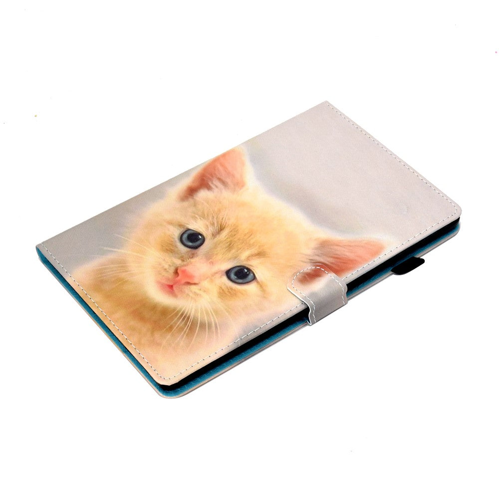 For Lenovo Tab M9 TB-310FU A1 Pattern Printing Folio Cover PU Leather Stand Card Slot Tablet Case - Cute Cat