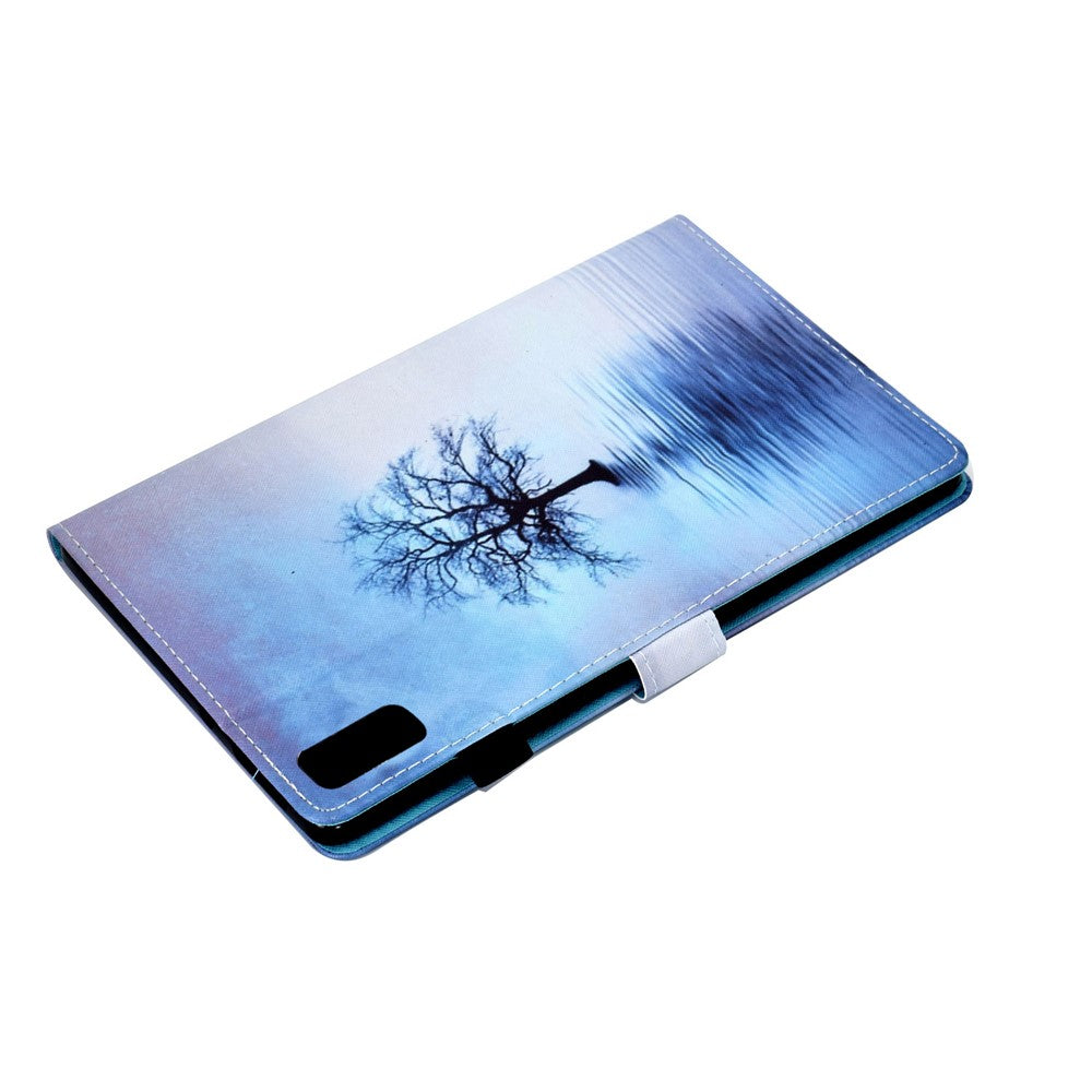 For Lenovo Tab M9 TB-310FU A1 Pattern Printing Folio Cover PU Leather Stand Card Slot Tablet Case - Tree