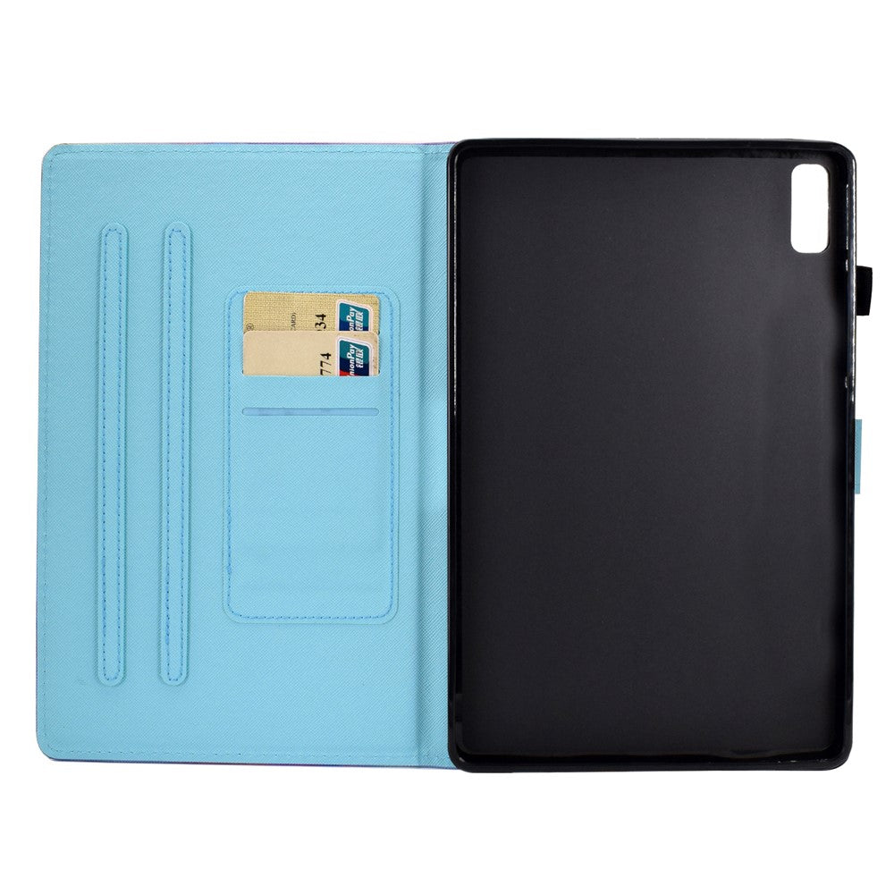 For Lenovo Tab M9 TB-310FU A1 Pattern Printing Folio Cover PU Leather Stand Card Slot Tablet Case - Panda and Bamboo