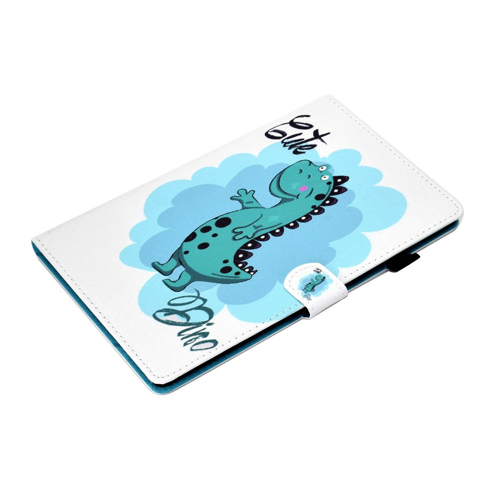 For Lenovo Tab M9 TB-310FU A1 Pattern Printing Folio Cover PU Leather Stand Card Slot Tablet Case - Dinosaur