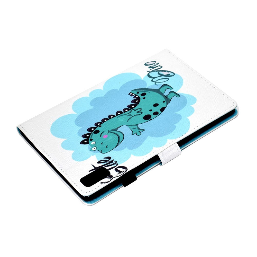 For Lenovo Tab M9 TB-310FU A1 Pattern Printing Folio Cover PU Leather Stand Card Slot Tablet Case - Dinosaur