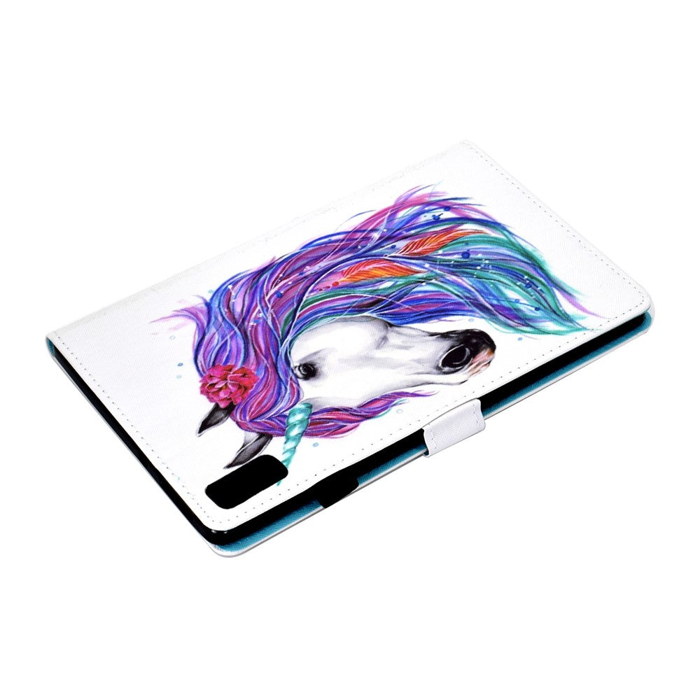 For Lenovo Tab M9 TB-310FU PU Leather Tablet Case A2 Pattern Printing Stand Card Slot Cover - Horse