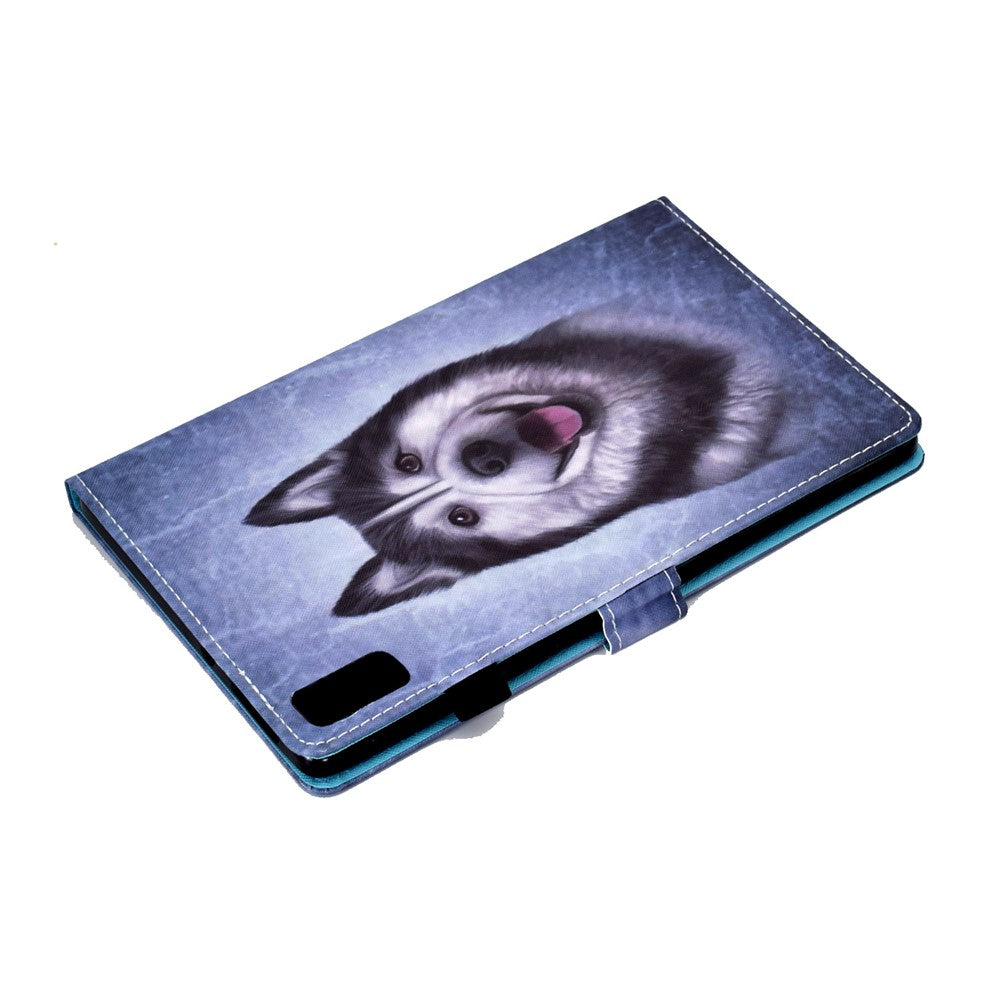For Lenovo Tab M9 TB-310FU PU Leather Tablet Case A2 Pattern Printing Stand Card Slot Cover - Husky