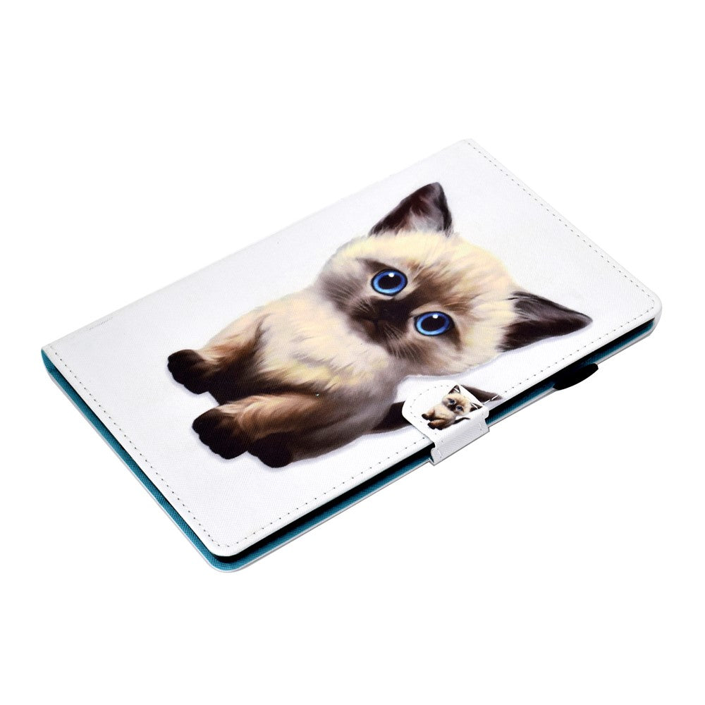 For Lenovo Tab M9 TB-310FU PU Leather Tablet Case A2 Pattern Printing Stand Card Slot Cover - Little Cat