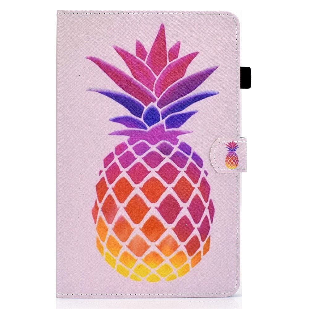 For Lenovo Tab M9 TB-310FU PU Leather Tablet Case A2 Pattern Printing Stand Card Slot Cover - Pink Pineapple