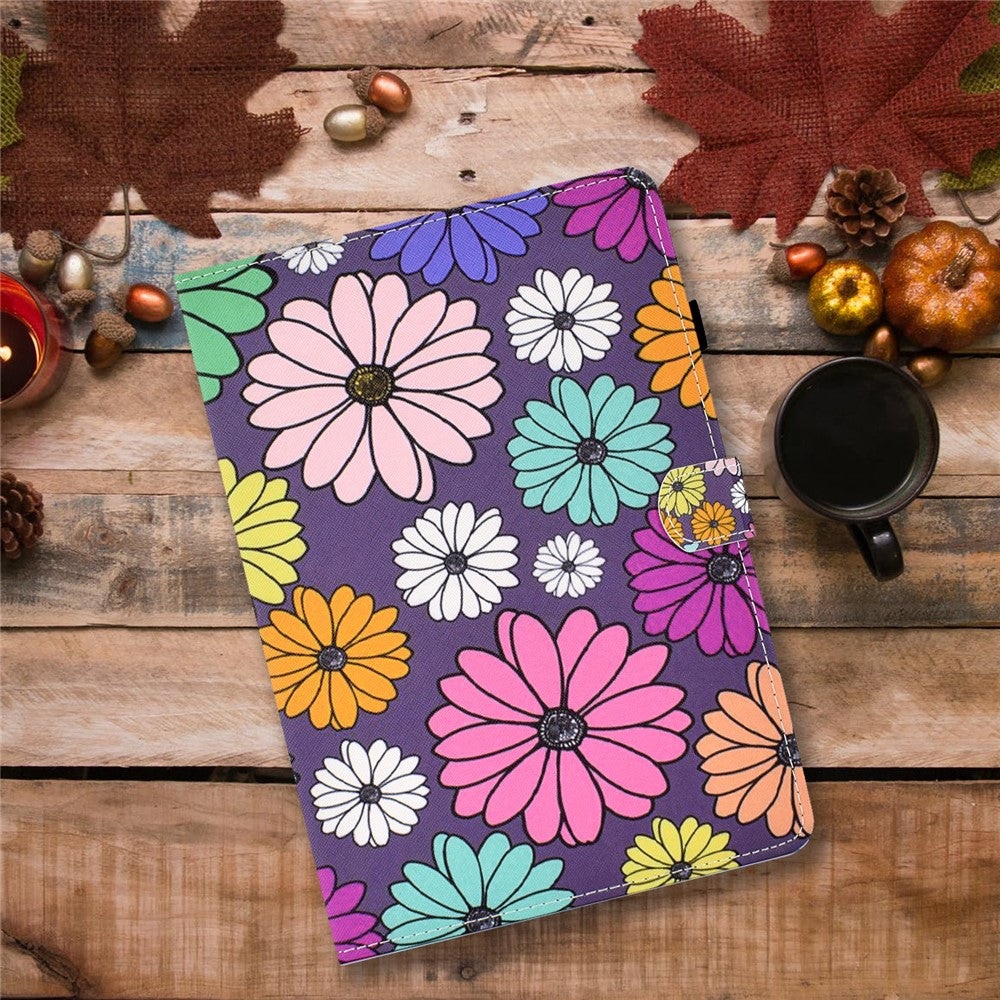 For Lenovo Tab M9 TB-310FU PU Leather Tablet Case A2 Pattern Printing Stand Card Slot Cover - Daisy