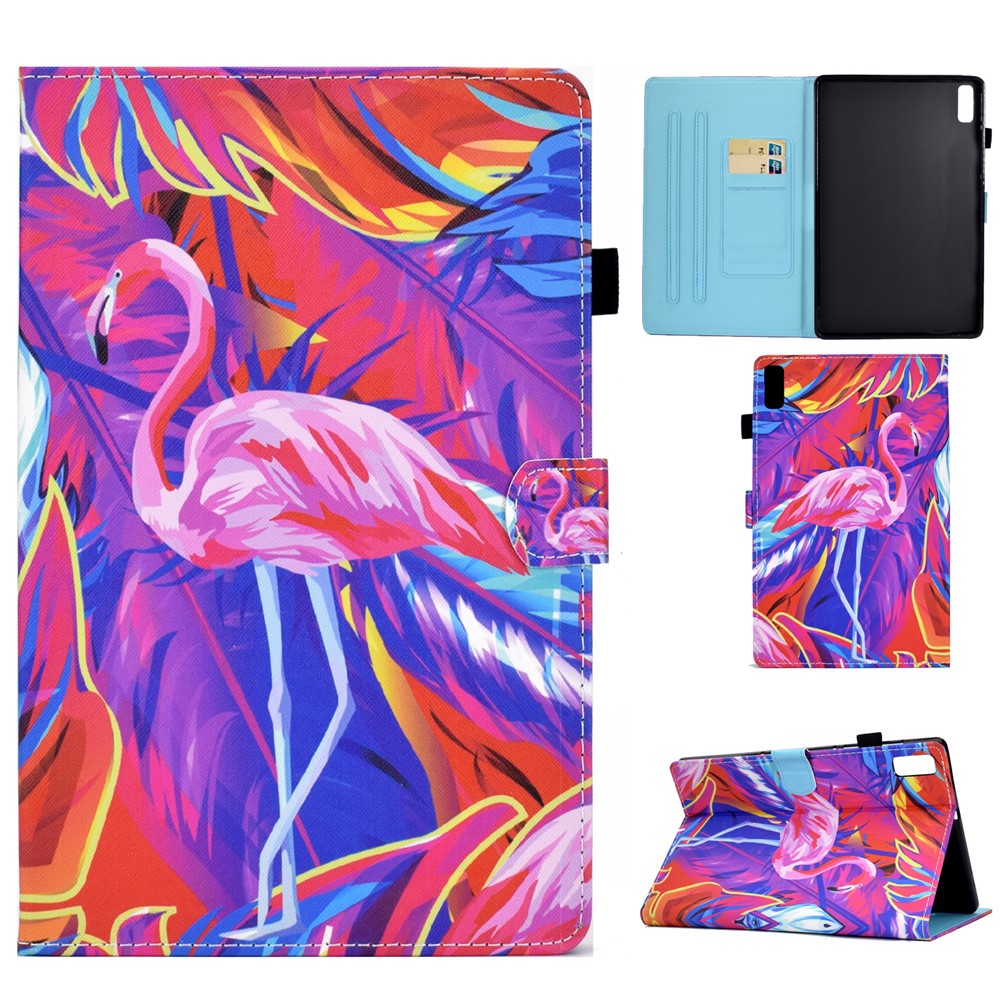 For Lenovo Tab M9 TB-310FU PU Leather Tablet Case A2 Pattern Printing Stand Card Slot Cover - Bird