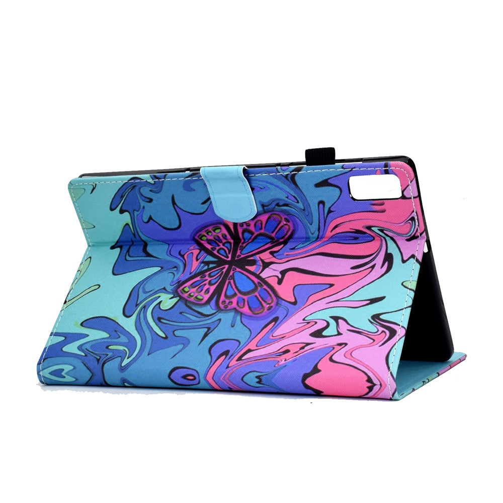For Lenovo Tab M9 TB-310FU PU Leather Tablet Case A2 Pattern Printing Stand Card Slot Cover - Butterfly